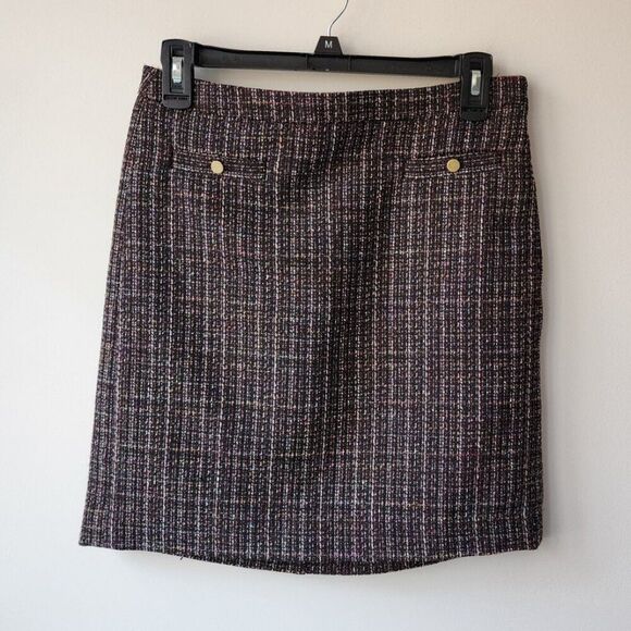 LOFT Tweed Mini Skirt | Women's Size 0 | Lined, Pockets, Side Zipper Career Wear - Picture 1 of 6